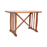 RETRO MID CENTURY TEAK TRESTLE SIDE TABLE