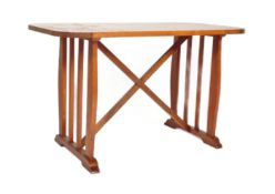 RETRO MID CENTURY TEAK TRESTLE SIDE TABLE