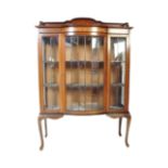 EDWARDIAN MAHOGANY & LEADED GLASS CHINA DISPLAY CABINET