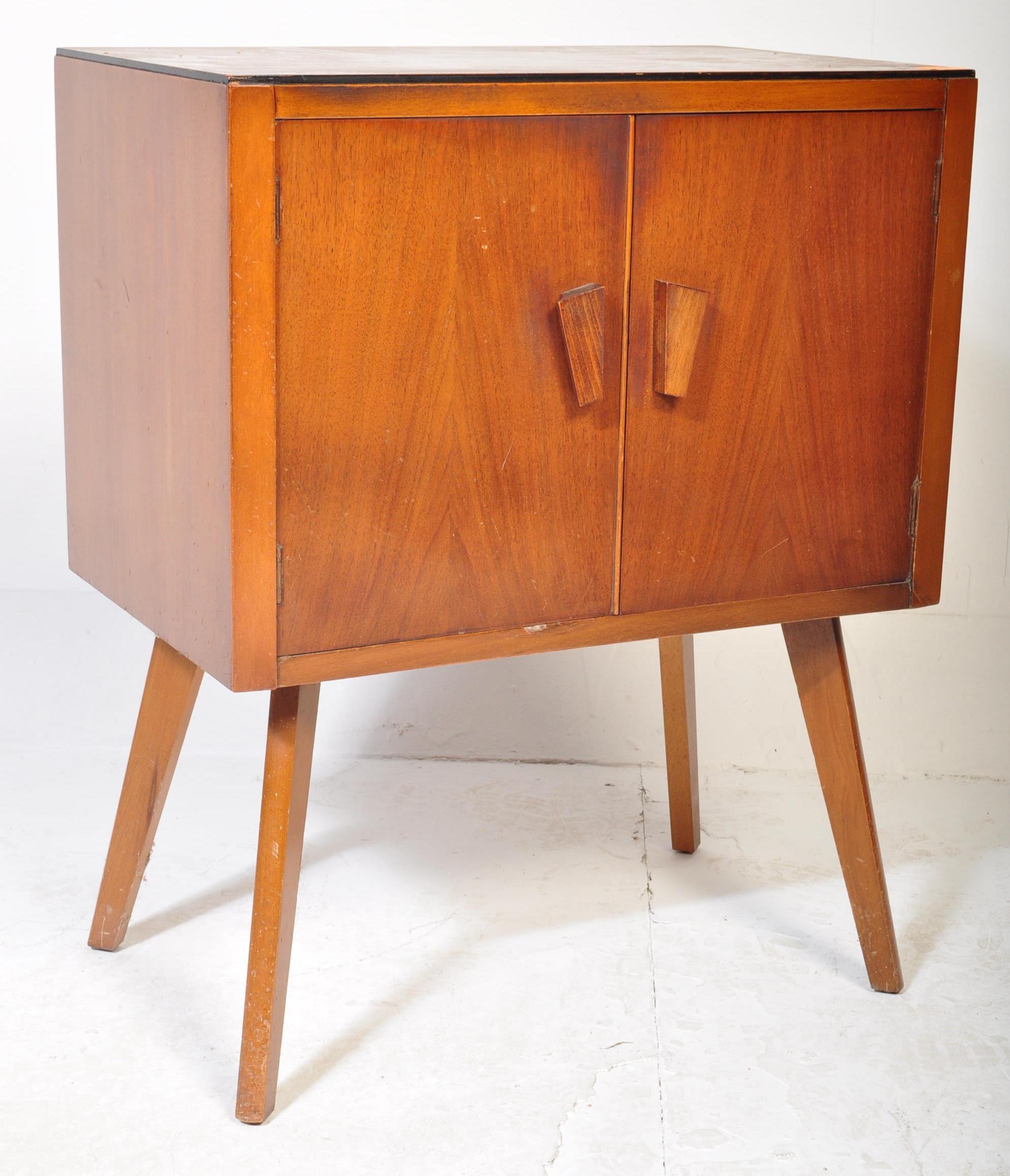 1930'S ART DECO WALNUT RECORD PLAYER CABINET CUPBOARD