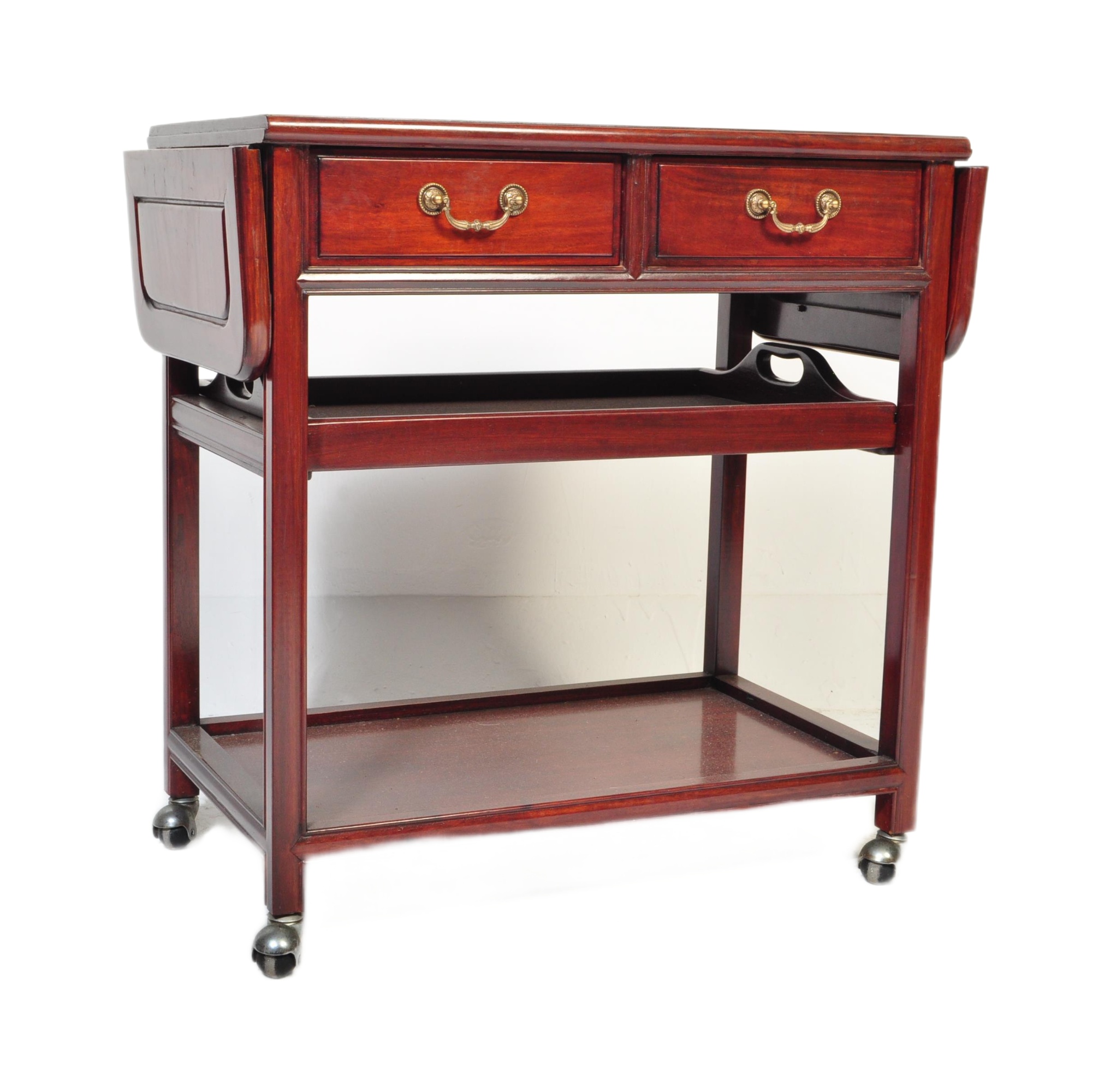 20TH CENTURY CHINESE HARDWOOD HOSTESS SERVING TROLLEY