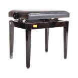 CONTEMPORARY EBONISED RISE AND FALL PIANO STOOL SEAT