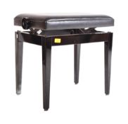 CONTEMPORARY EBONISED RISE AND FALL PIANO STOOL SEAT