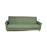 MID CENTURY RETRO LARGE GREEN FOUR SEATER SOFA DAY BED