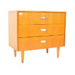 MID CENTURY BRITISH TEAK PEDESTAL CHEST OF DRAWERS