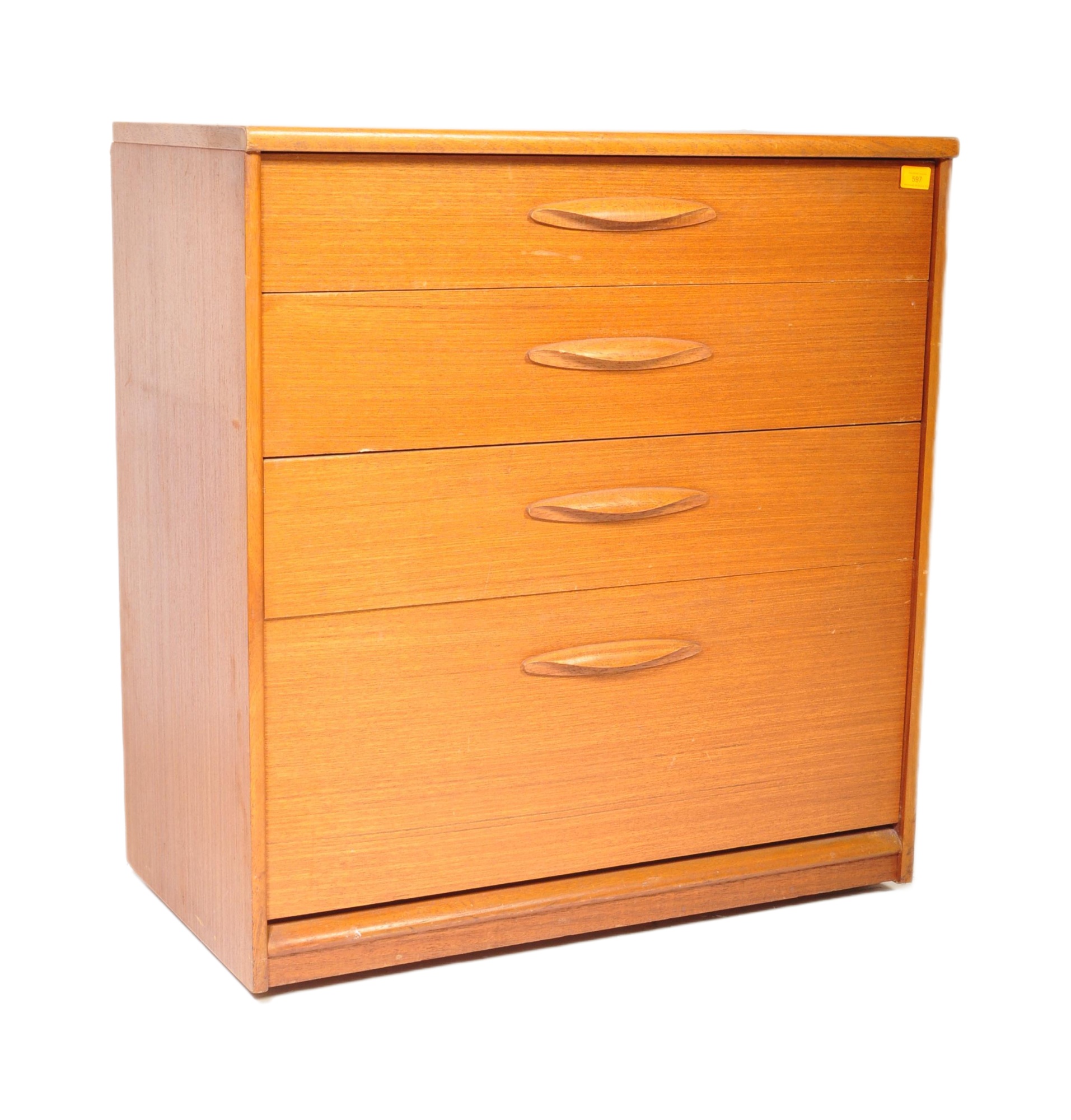 RETRO MID-CENTURY TEAK WOOD PEDESTAL CHEST OF DRAWERS