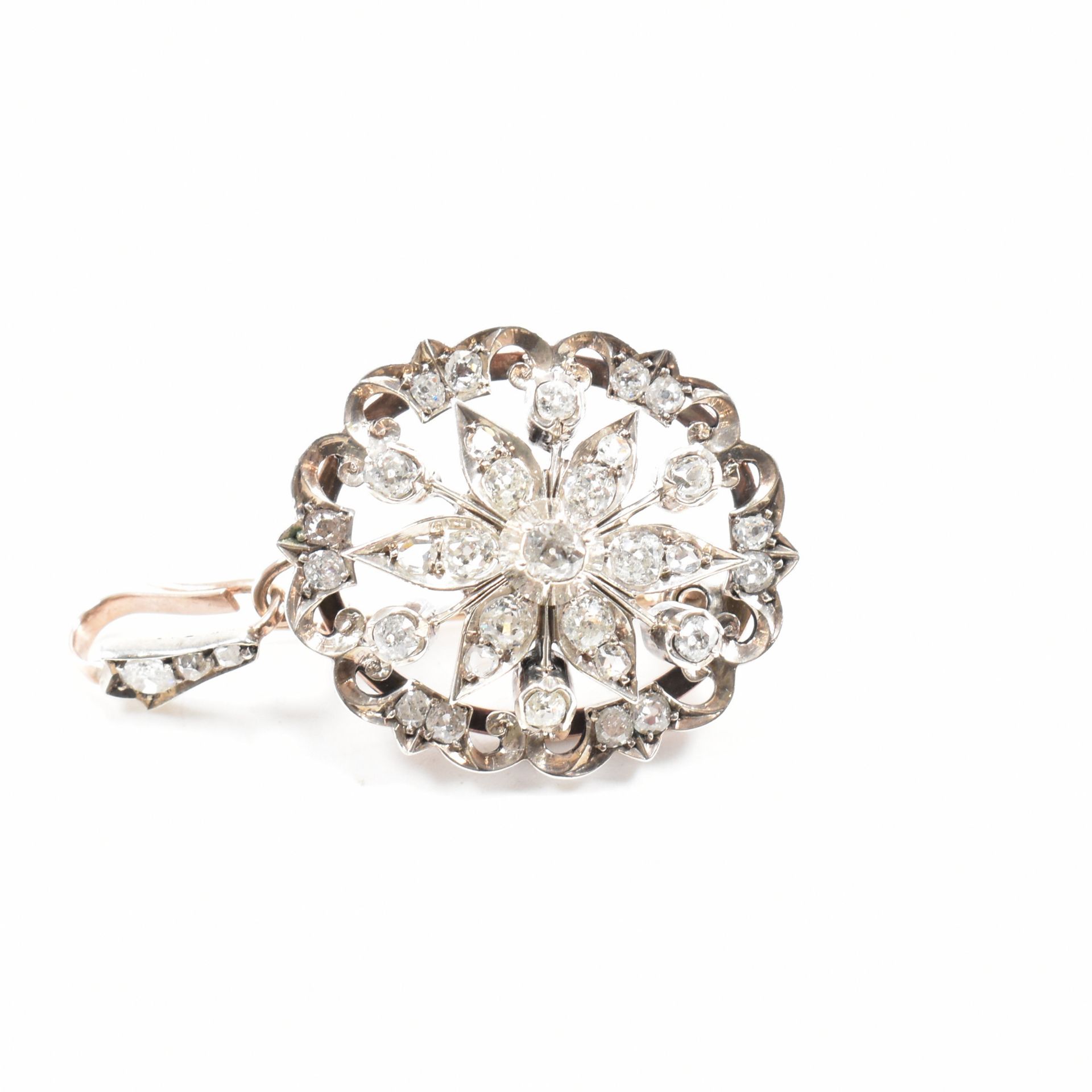 VICTORIAN DIAMOND FLORAL CLUSTER PENDANT