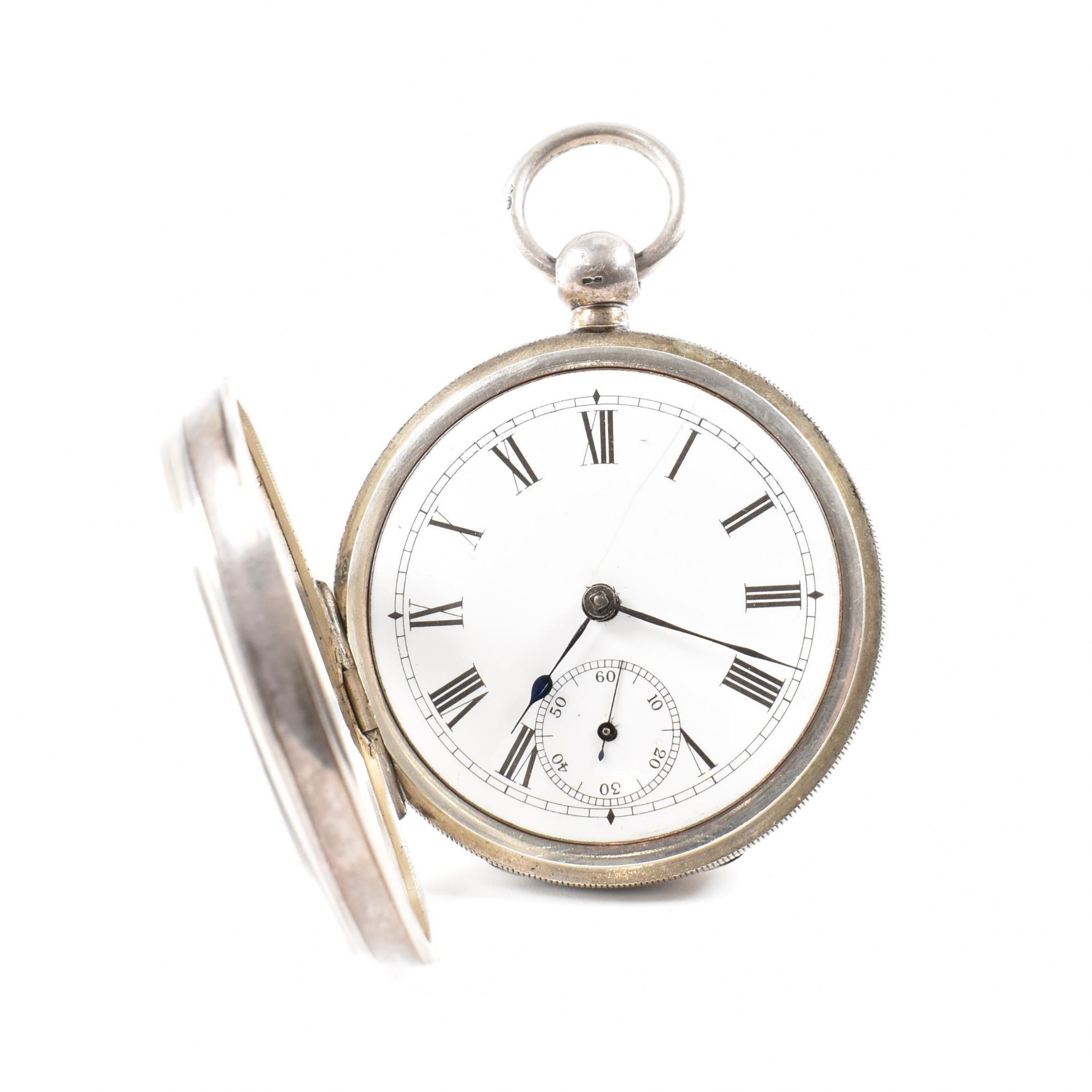 VICTOIAN SILVER HALLMARKED OPEN FACE POCKET WATCH - Image 5 of 9