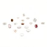 COLLECTION OF ASSORTED 925 SILVER STONE SET DRESS RINGS