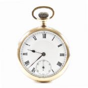 VINTAGE GOLD PLATED OPEN FACE POCKET WATCH