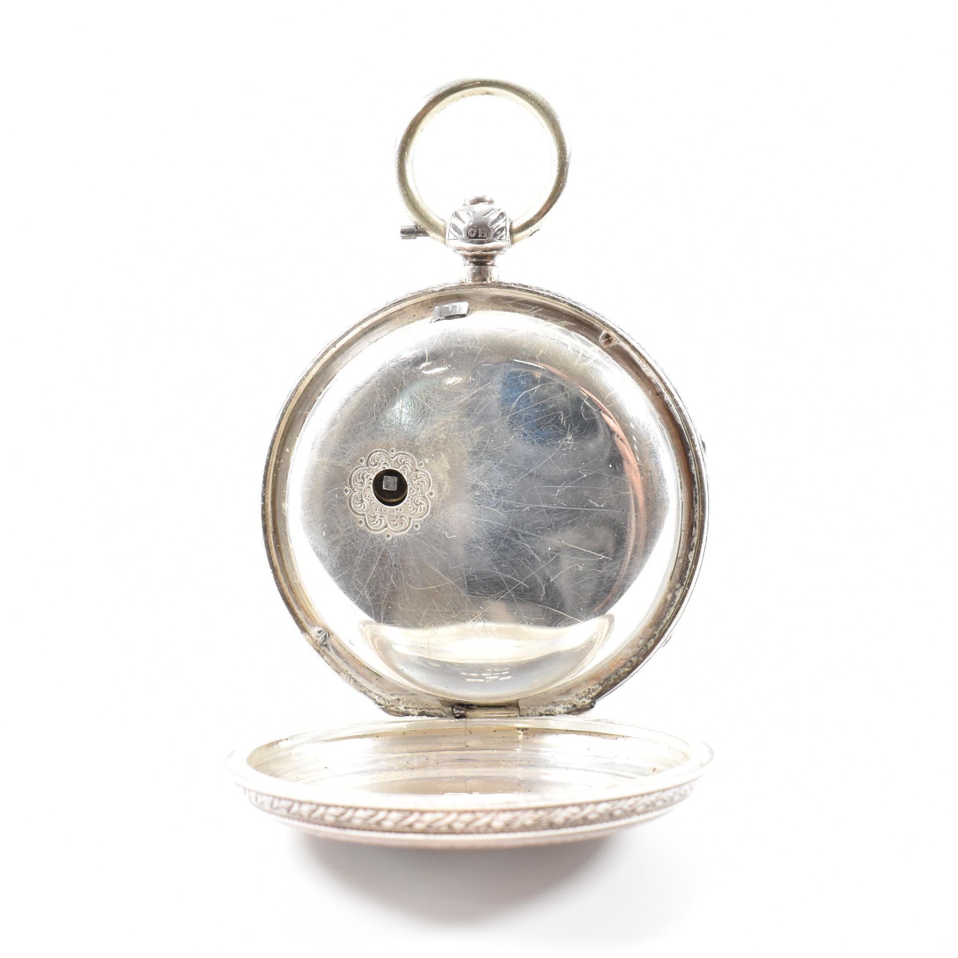 VICTORIAN SILVER OPEN FACE POCKET WATCH - Image 5 of 7