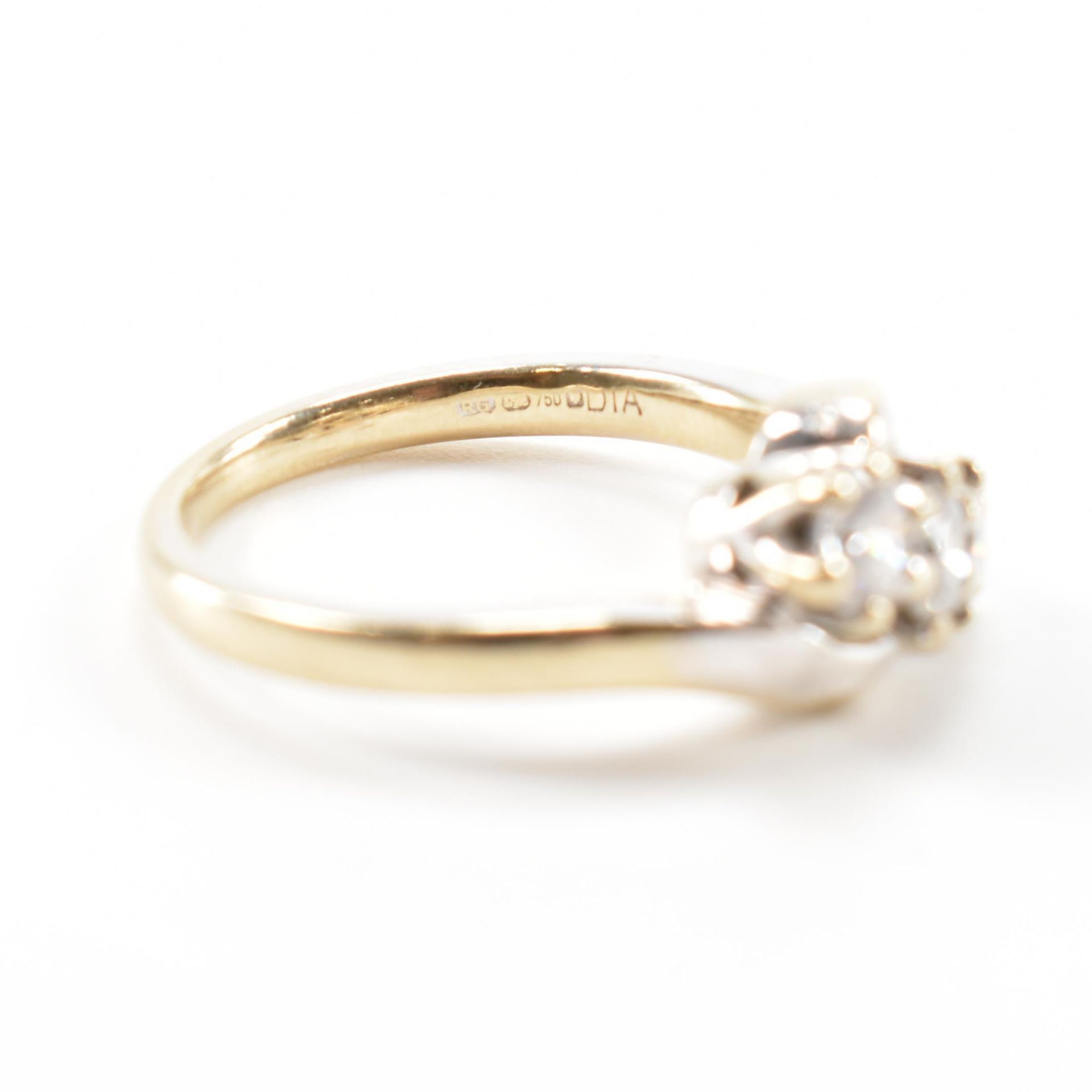 HALLMARKED 18CT GOLD & DIAMOND THREE STONE RING - Image 6 of 7