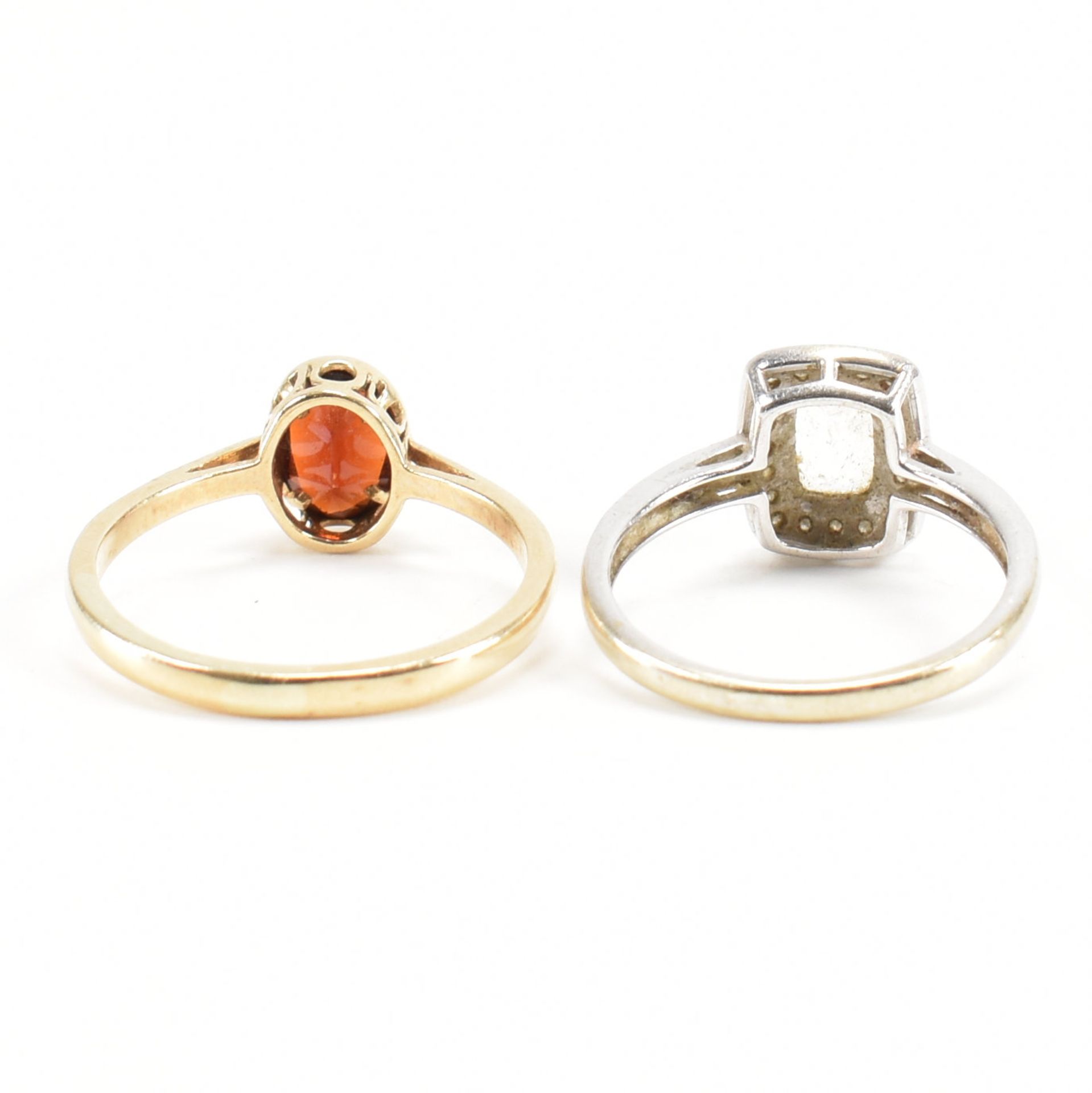 TWO HALLMARKED 9CT GOLD STONE SET RINGS - Image 3 of 8