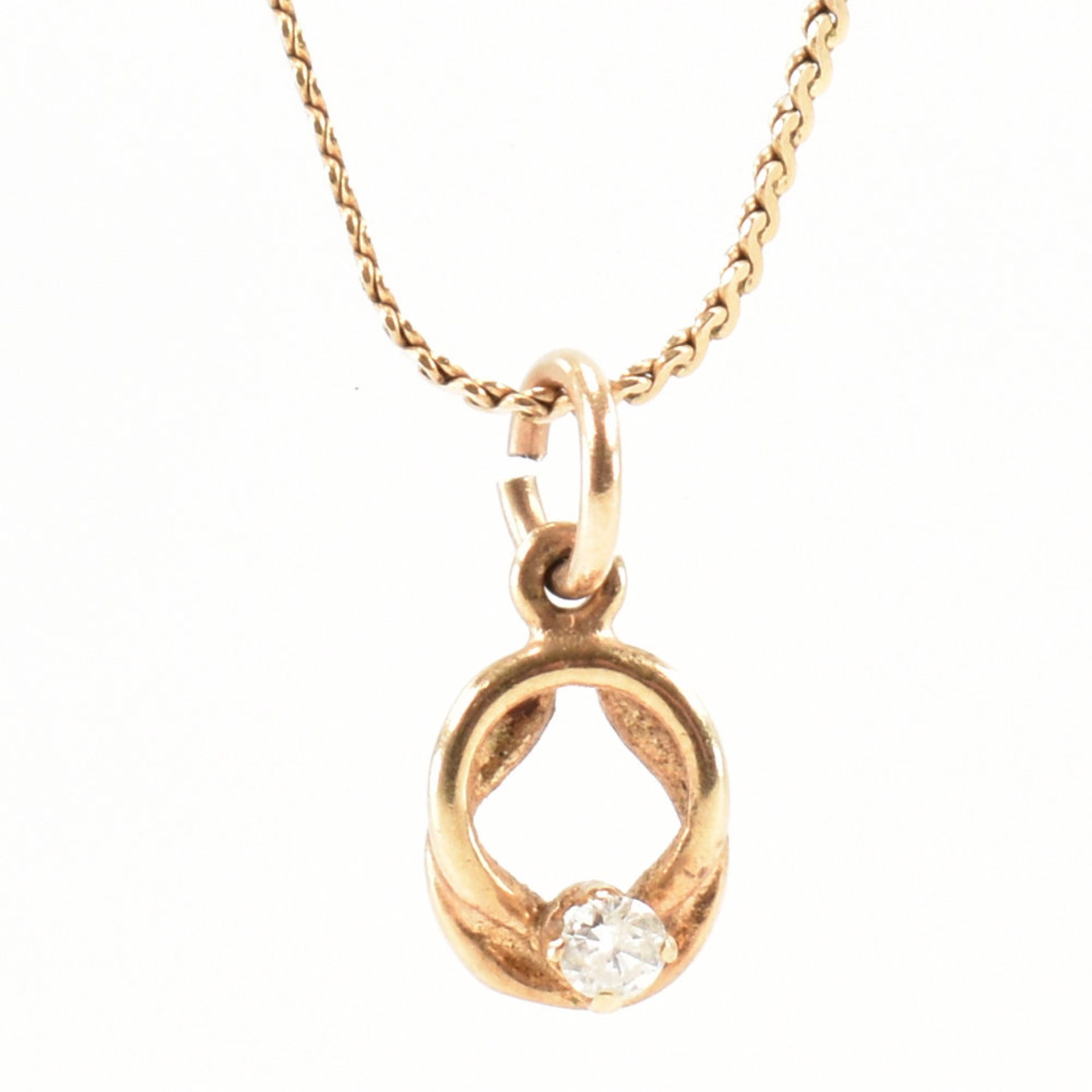 HALLMARKED 9CT GOLD & DIAMOND PENDANT NECKLACE