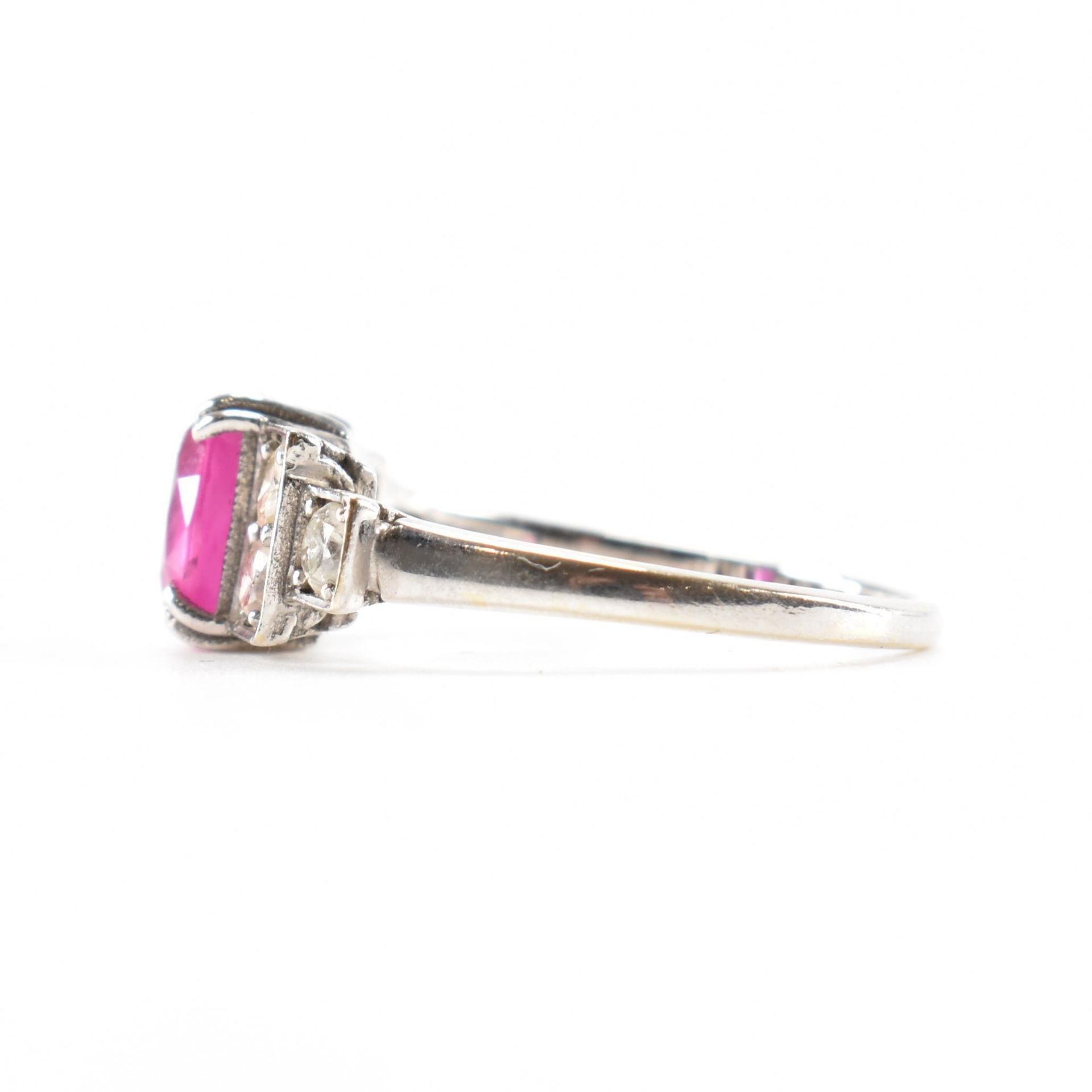 18CT WHITE GOLD RUBY & DIAMOND RING - Image 2 of 7