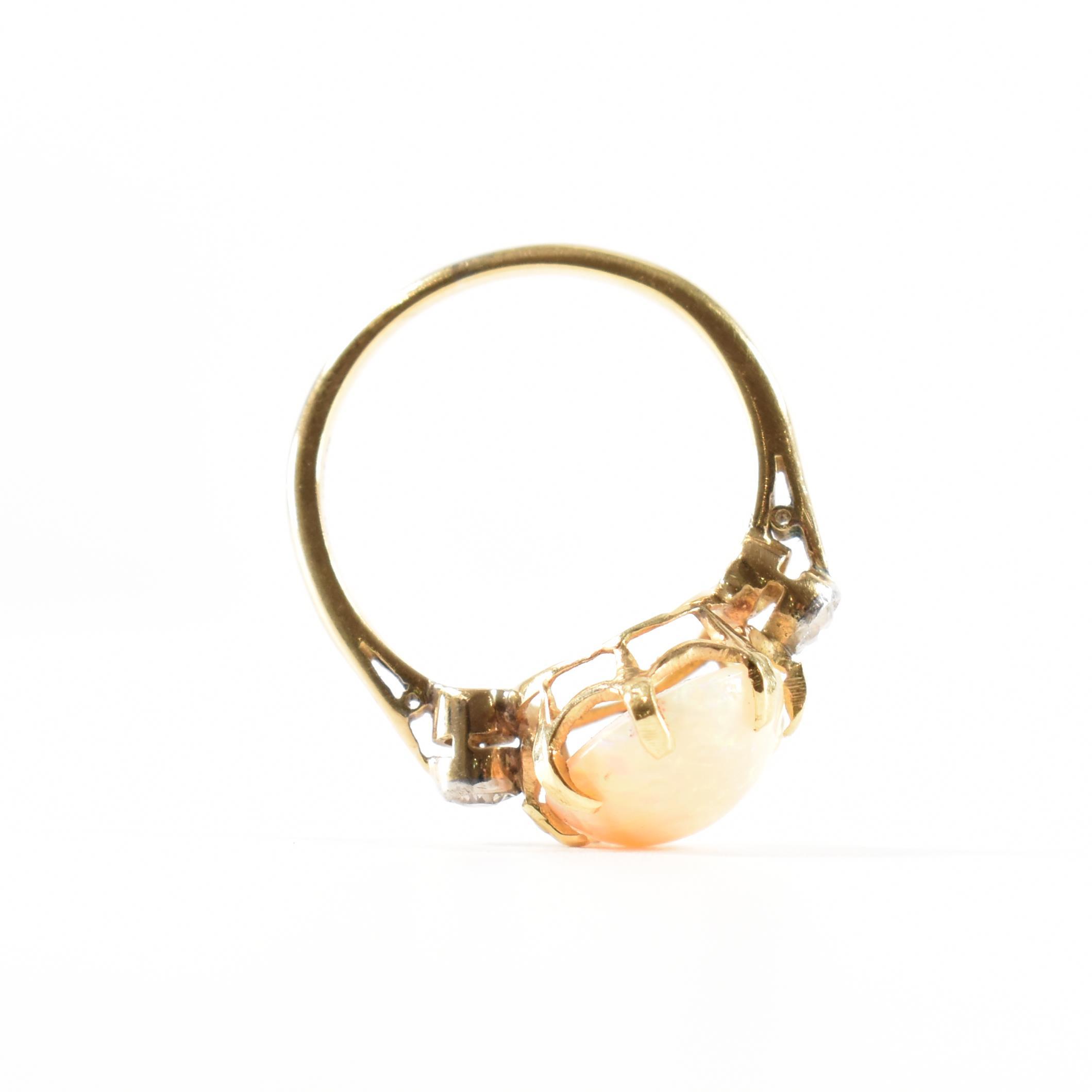 VINTAGE 18CT GOLD OPAL & DIAMOND DRESS RING - Image 6 of 7