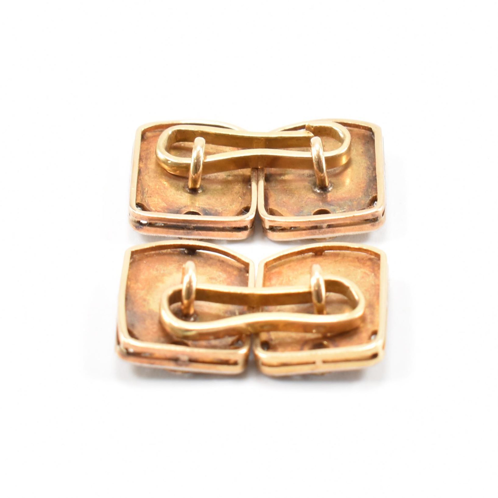 ART NOUVEAU 18CT GOLD & DIAMOND CUFFLINKS - Image 3 of 3