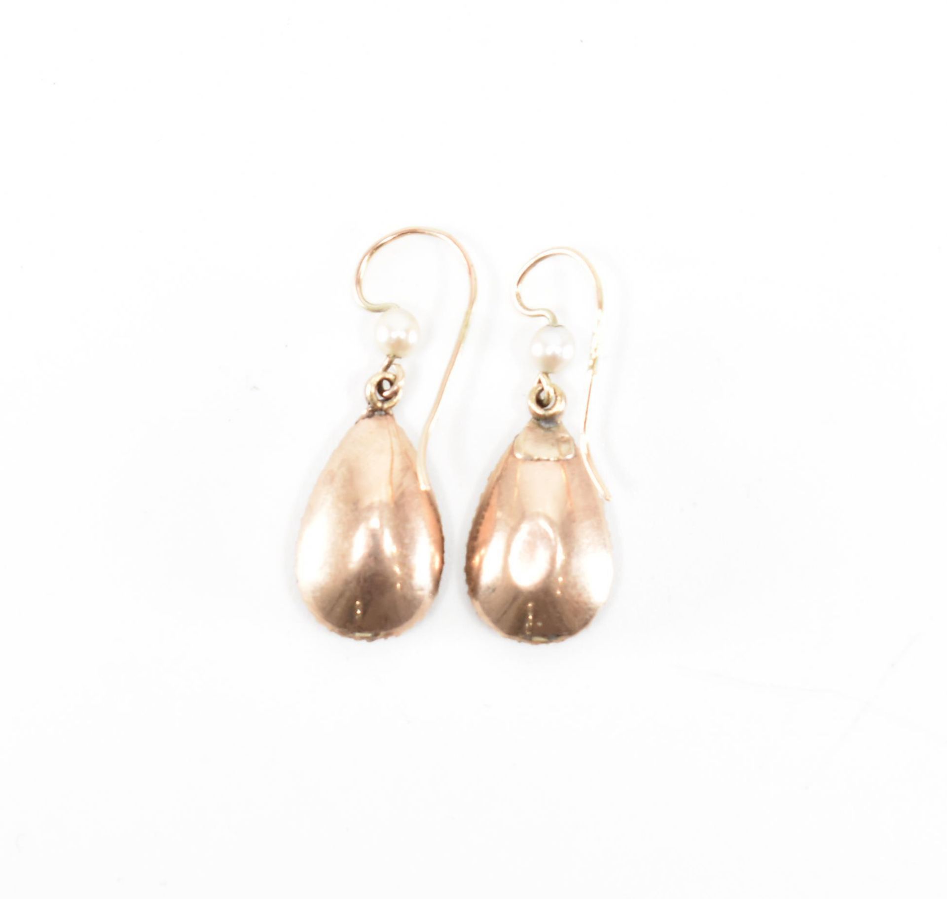 PAIR OF ANTIQUE GOLD FOIL BACK CRYSTAL DROP EARRINGS - Image 2 of 2