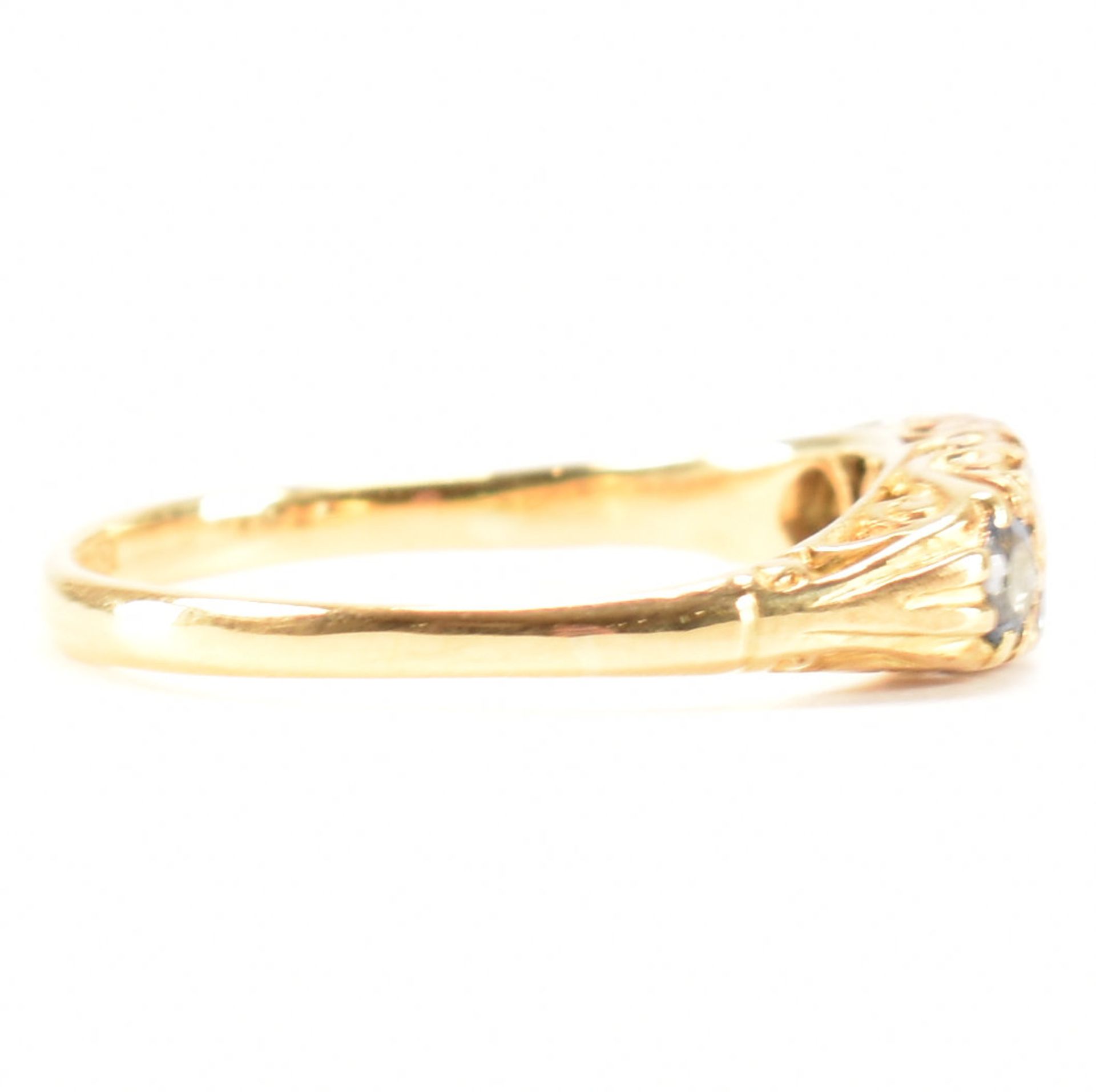 VICTORIAN 18CT GOLD SAPPHIRE & DIAMOND RING - Bild 5 aus 9