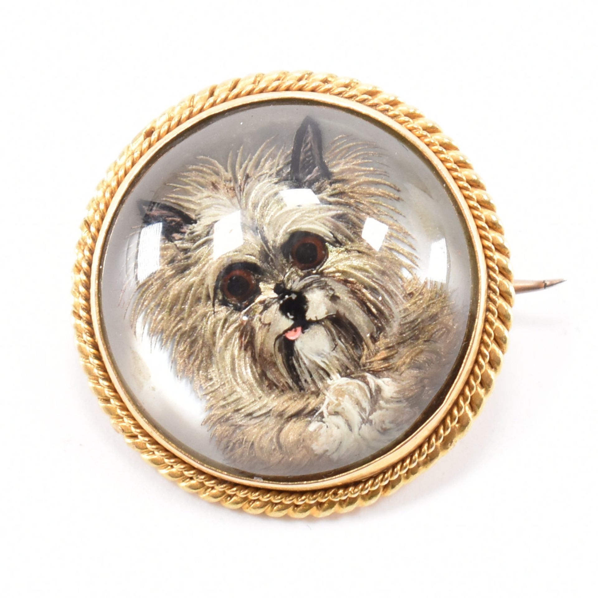 VICTORIAN ESSEX CRYSTAL DOG BROOCH