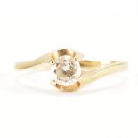 HALLMARKED 14CT GOLD CUBIC ZIRCONIA SOLITAIRE RING