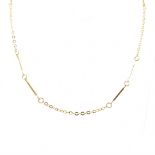 18CT GOLD BAR LINK NECKLACE CHAIN
