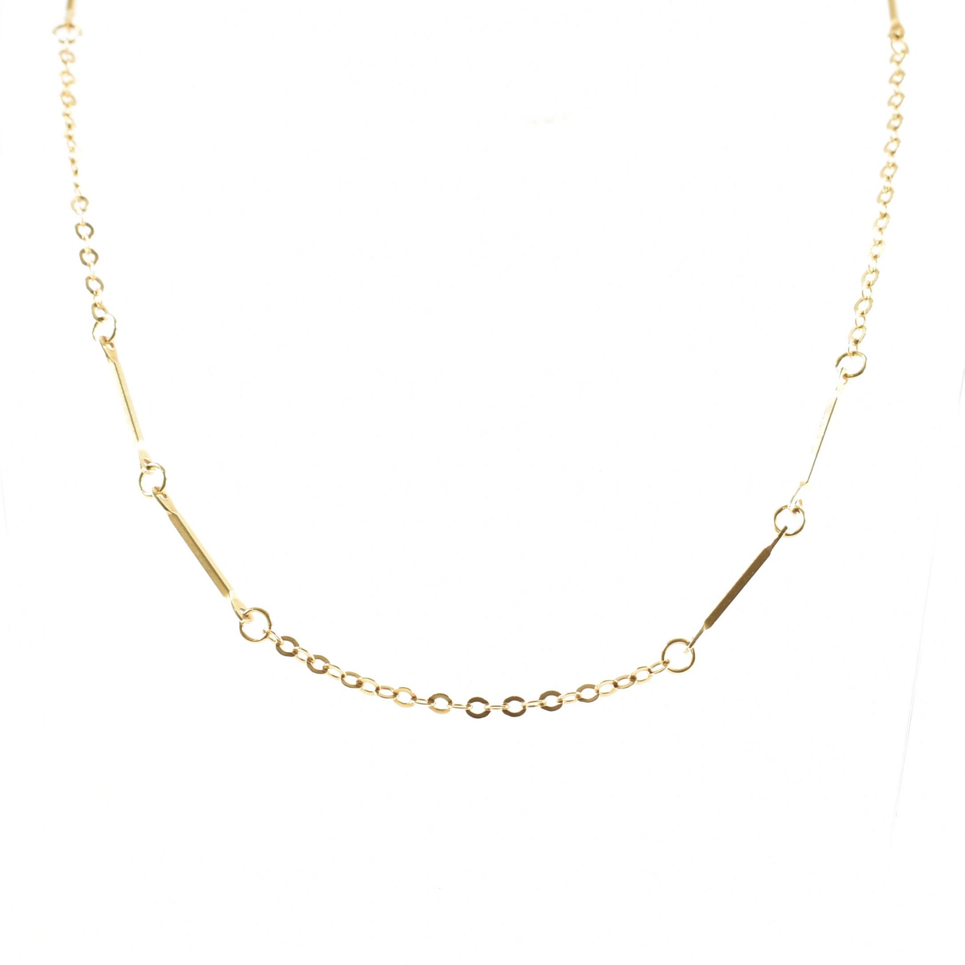 18CT GOLD BAR LINK NECKLACE CHAIN