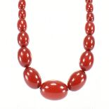 VINTAGE CHERRY BAKELITE BEADED NECKLACE