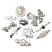 COLLECTION OF ASSORTED STERLING SILVER BROOCH PINS