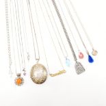 COLLECTION OF ASSORTED CHAIN NECKLACES & PENDANTS