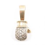 HALLMARKED 9CT GOLD & CZ BOXING GLOVE PENDANT