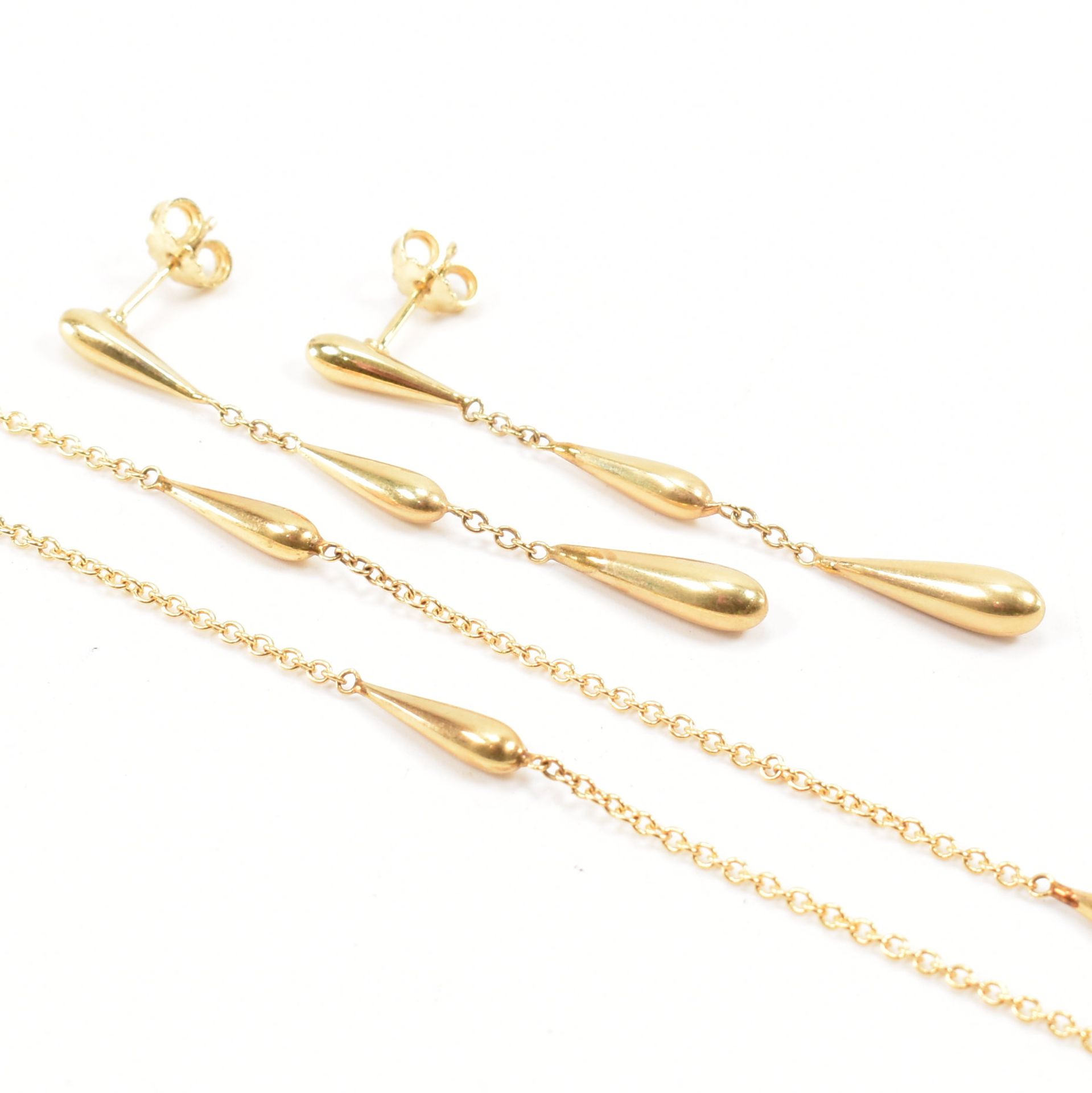 HALLMARKED 9CT GOLD NECKLACE & EARRING SUITE - Image 3 of 5