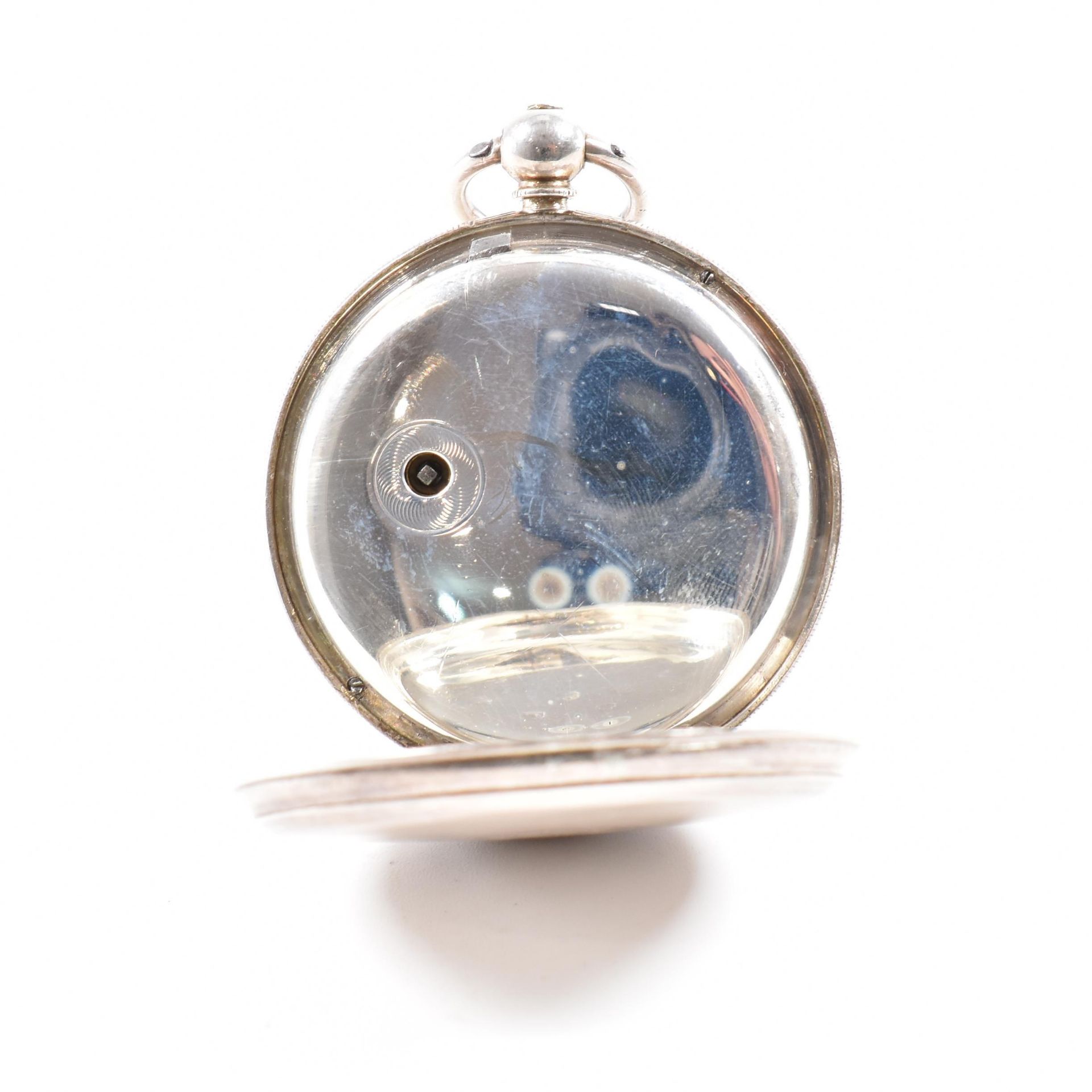 VICTORIAN J W BENSON SILVER OPEN FACE POCKET WATCH - Image 4 of 9