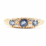 VICTORIAN 18CT GOLD SAPPHIRE & DIAMOND RING