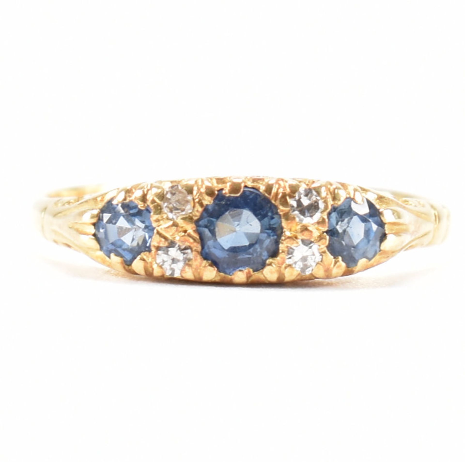 VICTORIAN 18CT GOLD SAPPHIRE & DIAMOND RING