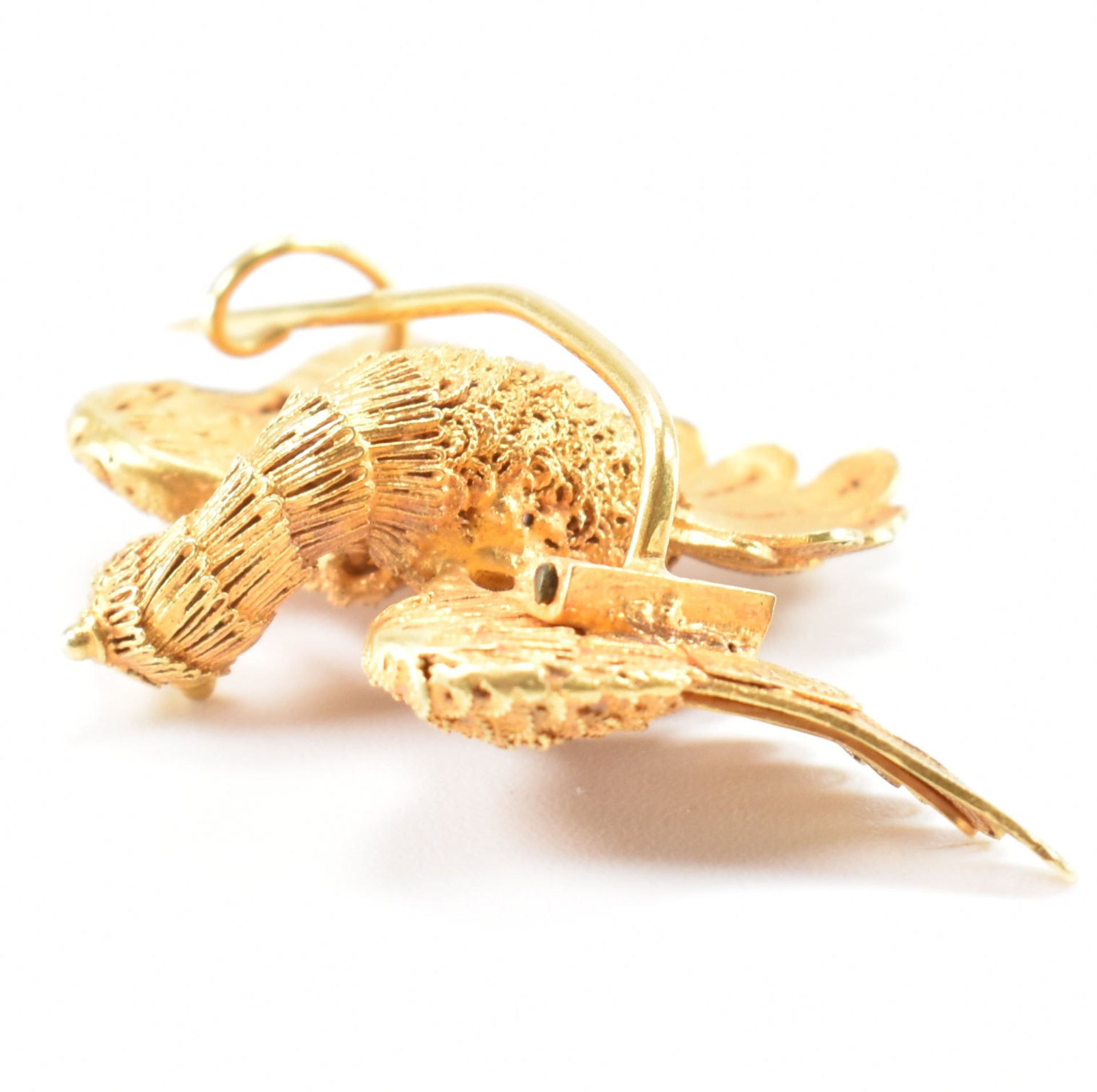 VICTORIAN CHINESE 18CT GOLD FILIGREE BIRD BROOCH - Image 6 of 9