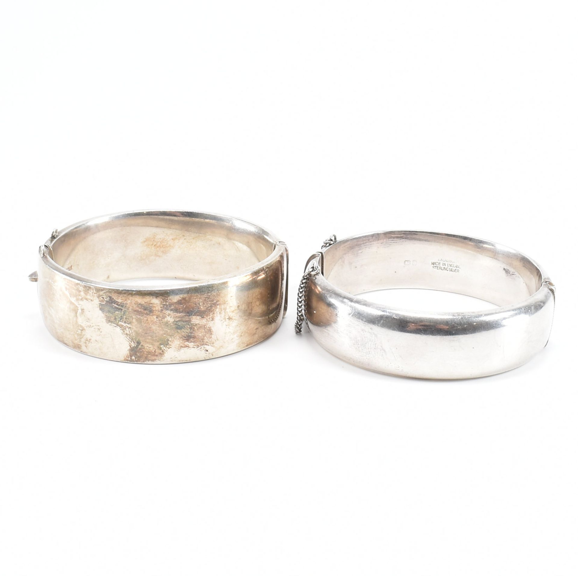 TWO HALLMARKED SILVER BANGLE BRACELETS - Image 5 of 9