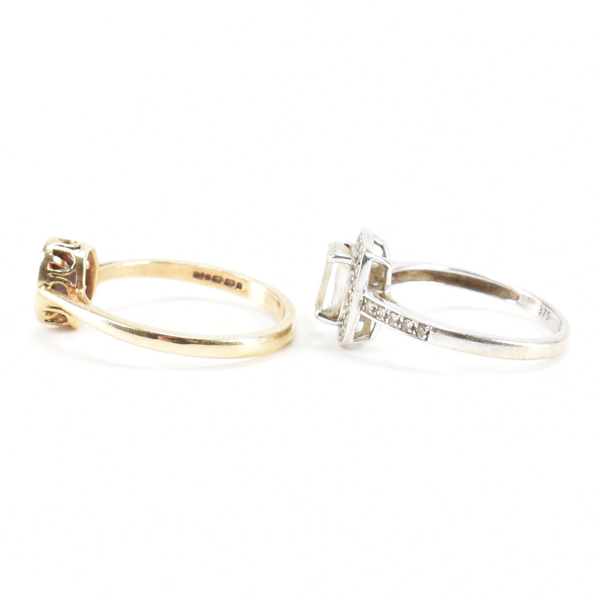 TWO HALLMARKED 9CT GOLD STONE SET RINGS - Image 2 of 8