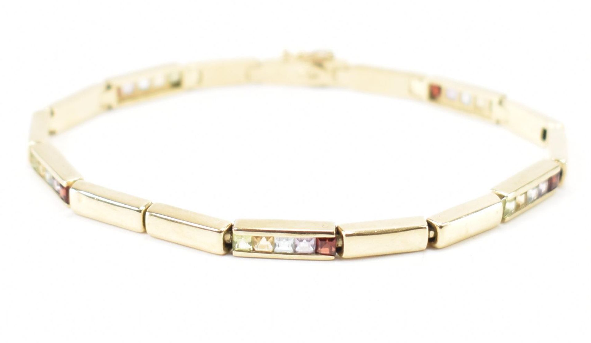 9CT GOLD MULTI STONE TENNIS BRACELET