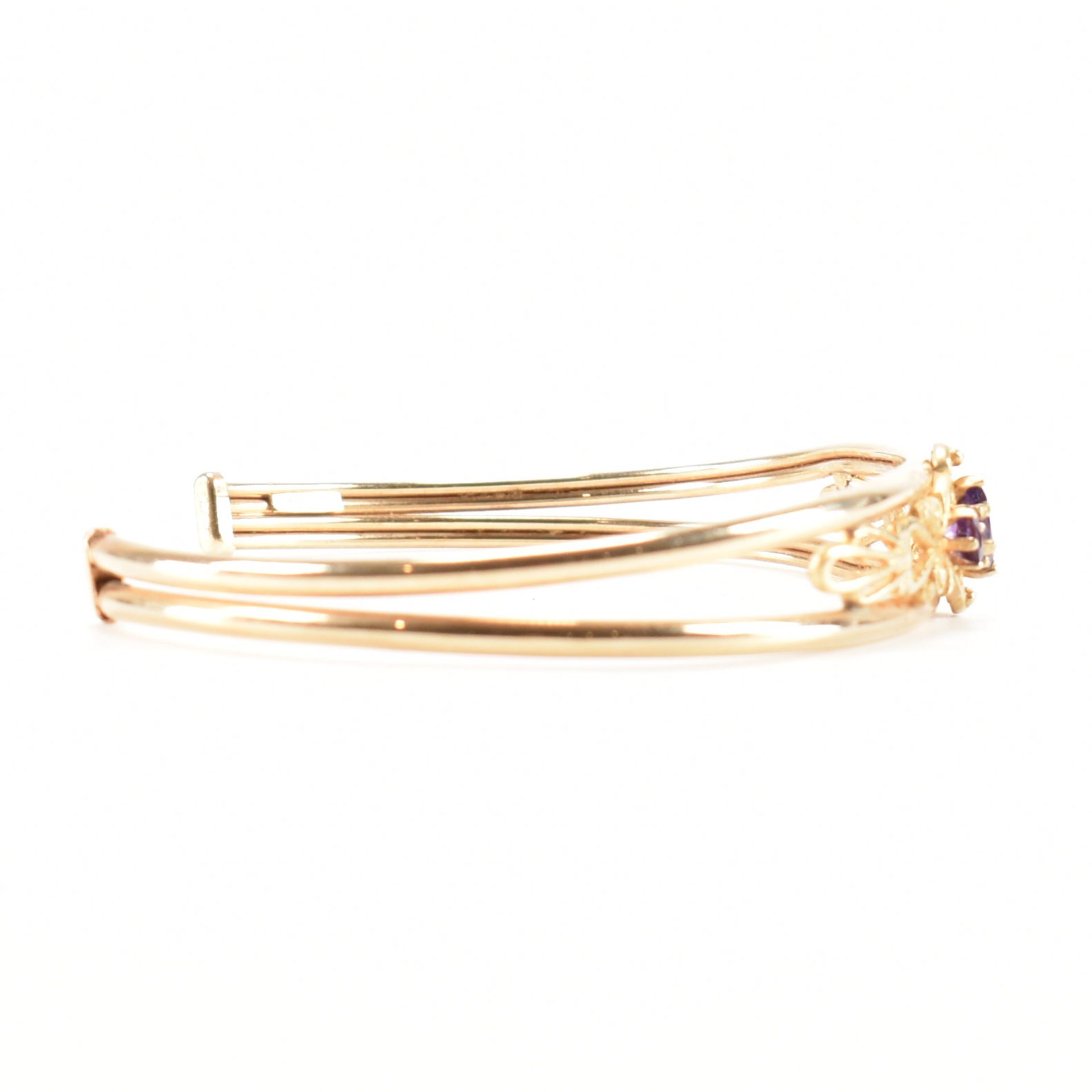 HALLMARKED 9CT GOLD & AMETHYST CUFF BANGLE - Bild 4 aus 5