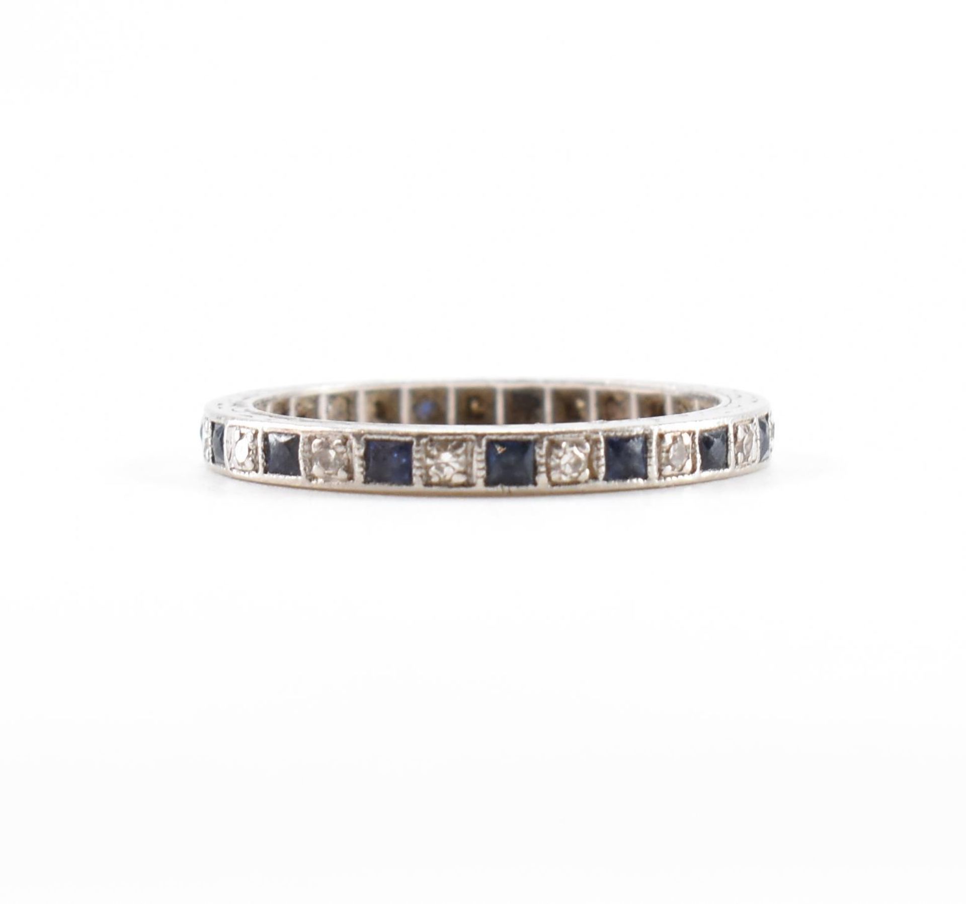 PLATINUM SAPPHIRE & DIAMOND ETERNITY RING - Image 2 of 5