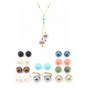 JOAN RIVERS CLASSIC COLLECTION EARRING SET & MURANO NECKLACE