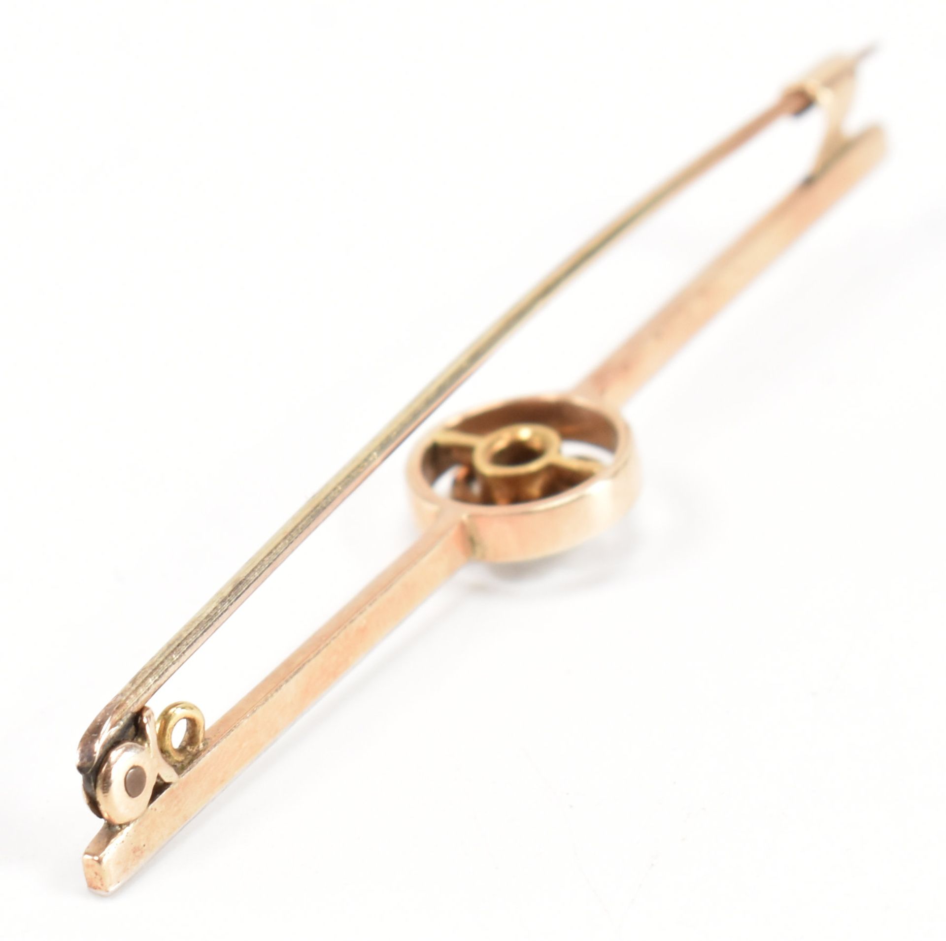 1920s GOLD & DIAMOND BAR BROOCH PIN - Image 3 of 5