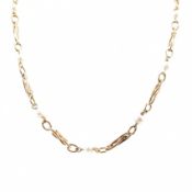 HALLMARKED 9CT GOLD & PEARL CHAIN NECKLACE
