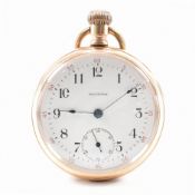 WALTHAM GOLD PLATED OPEN FACE POCKET WATCH