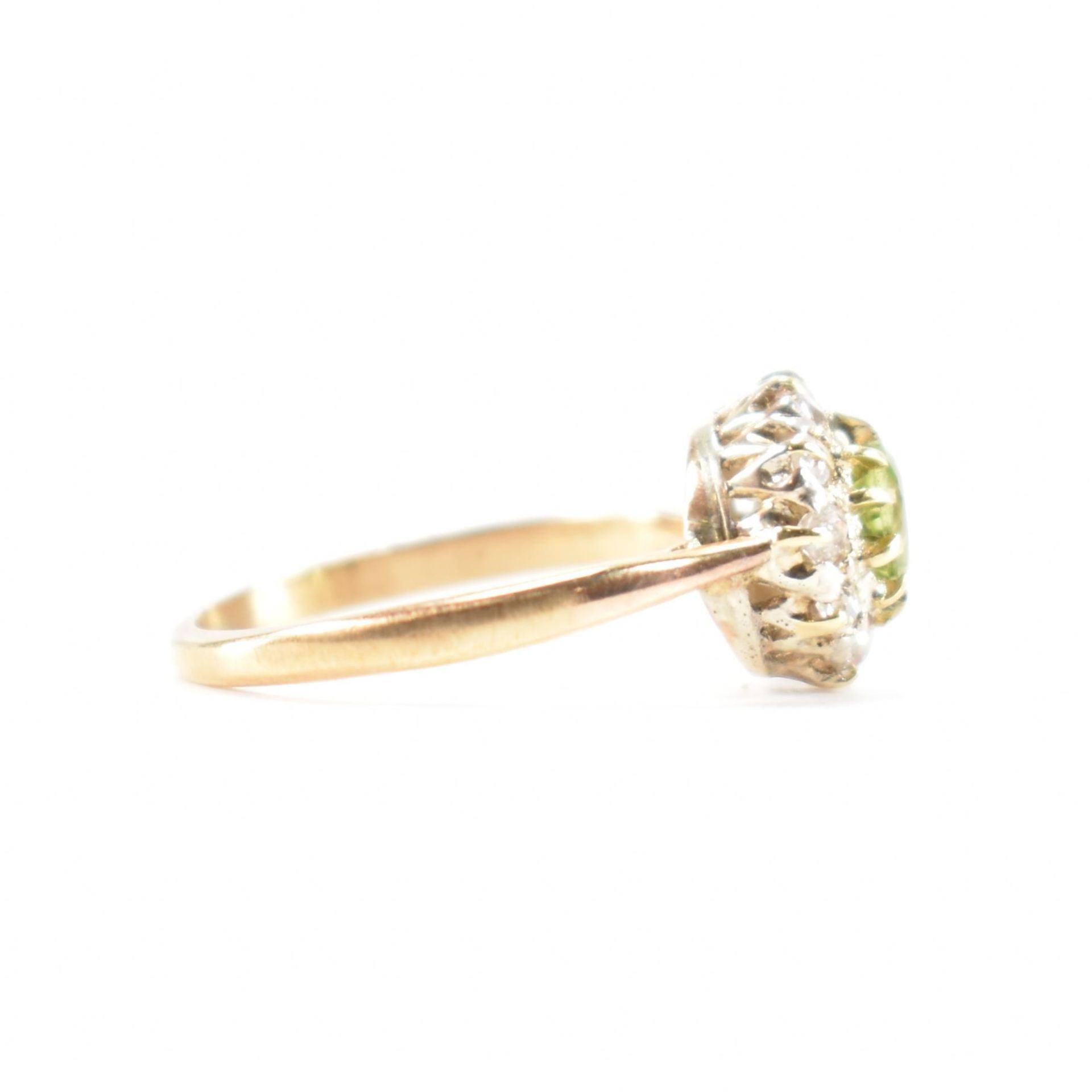 VINTAGE GOLD PERIDOT & DIAMOND RING - Bild 4 aus 6