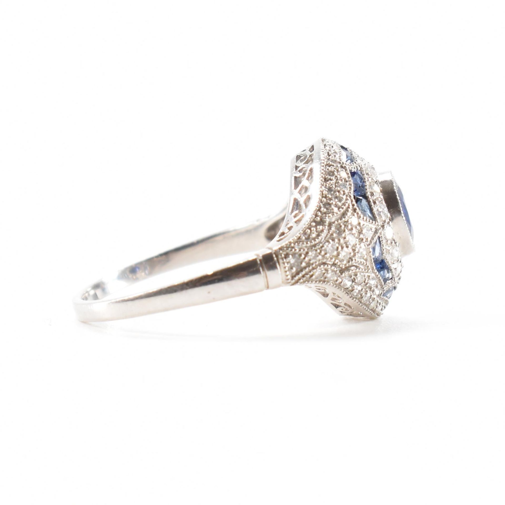 PLATINUM SAPPHIRE & DIAMOND RING - Image 5 of 7