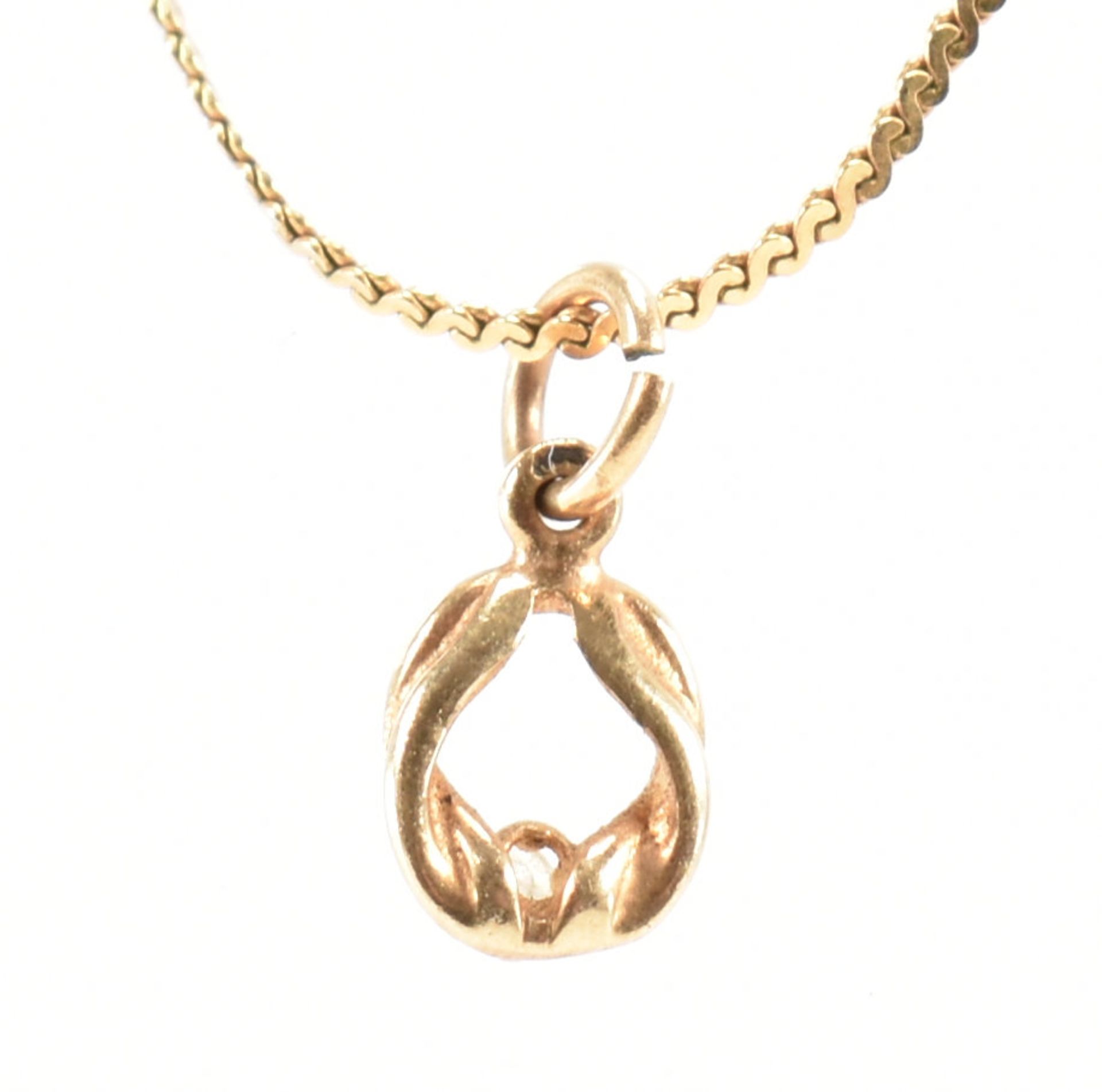 HALLMARKED 9CT GOLD & DIAMOND PENDANT NECKLACE - Image 3 of 8