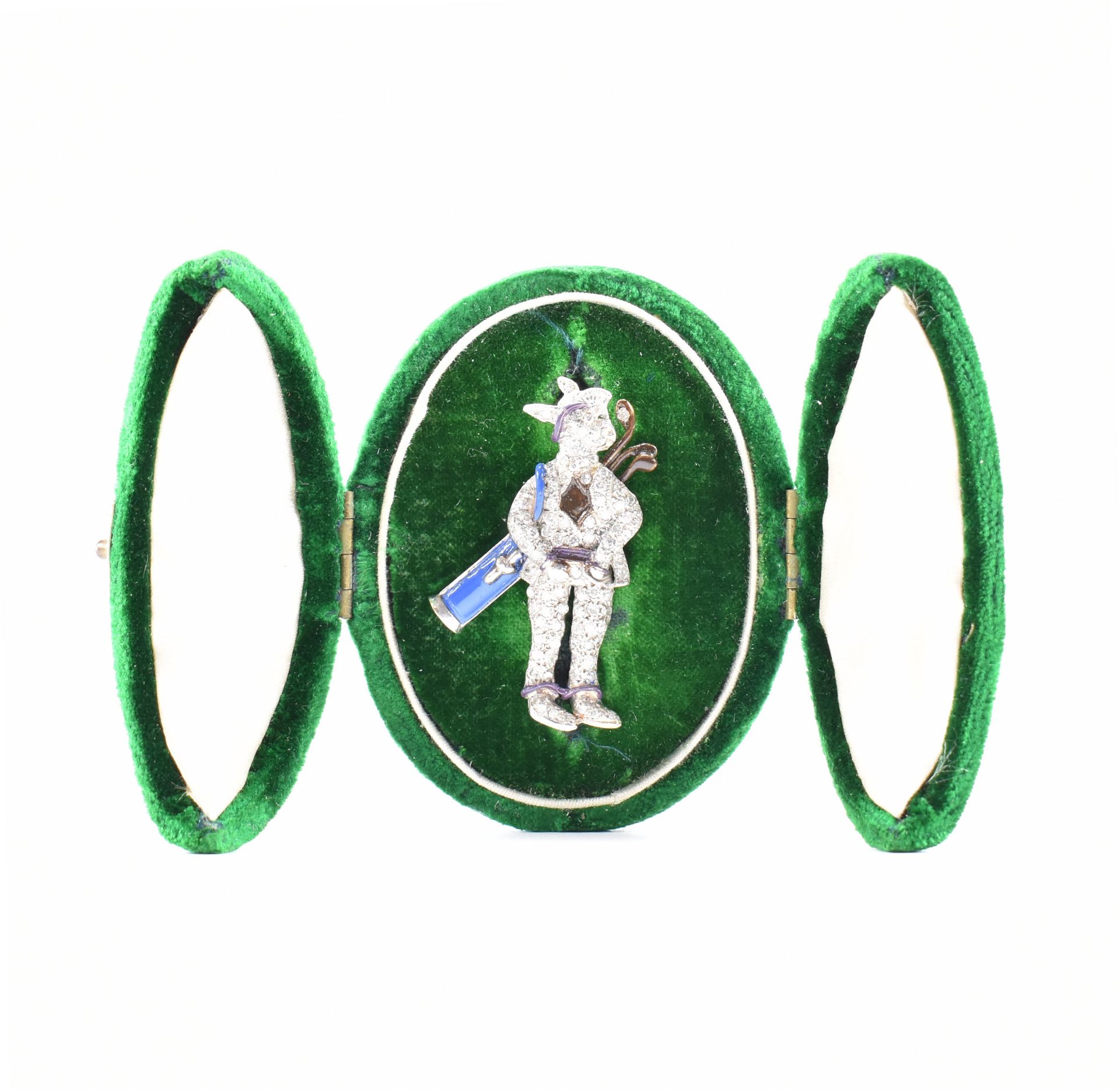 1930s ART DECO DIAMOND RABBIT GOLFER BROOCH - Image 2 of 4