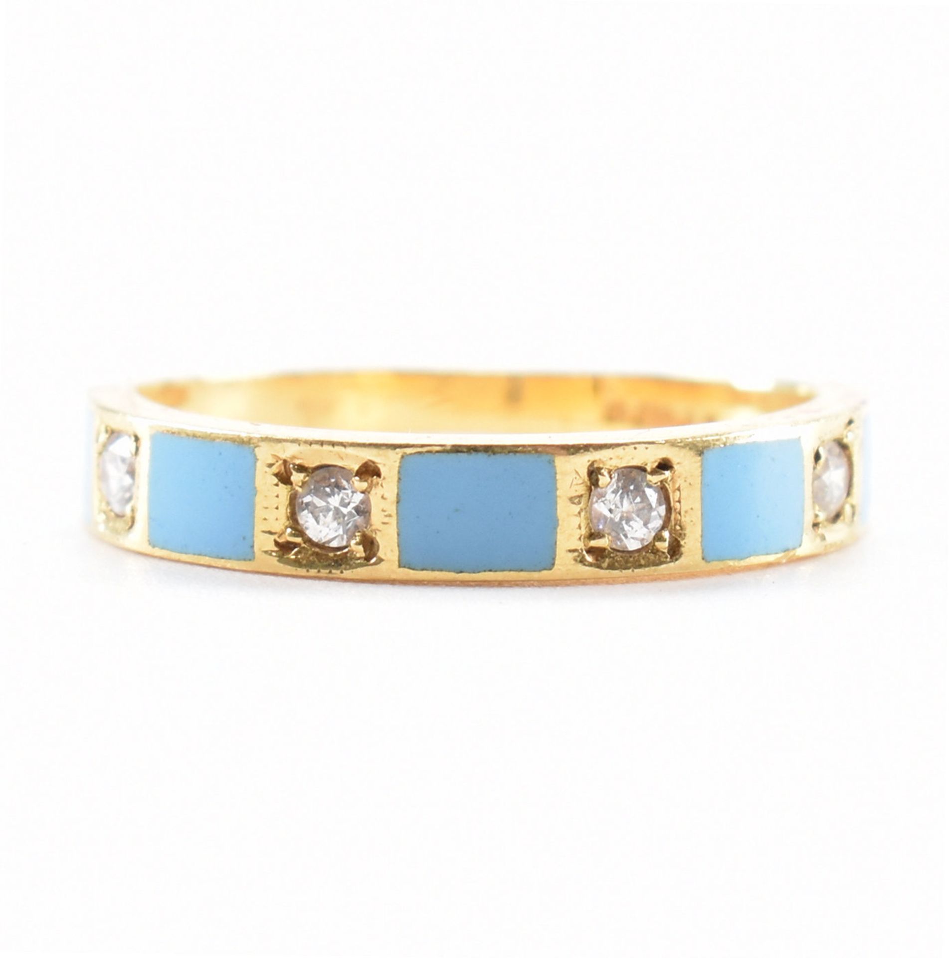 HALLMARKED 18CT GOLD & ENAMEL RING